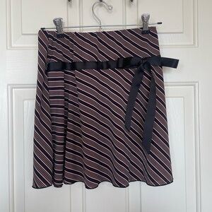 Mao Mao vintage 90’s Y2K black and pink striped A-line skirt with bow | M